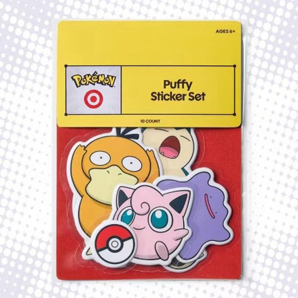 Pokemon x Target 10 Count Puffy Sticker Pack New in Original Packaging (3)